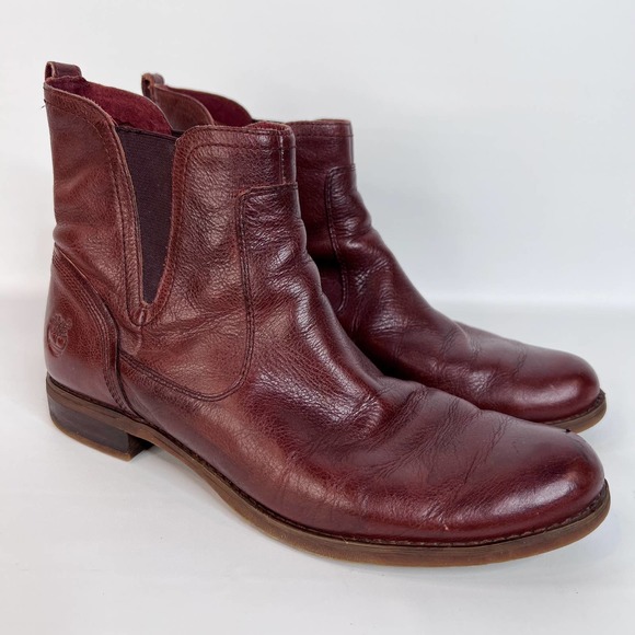 Timberland Savin Hill Chelsea Ankle Boot Women's 11 Cognac Brown Leather 8059A